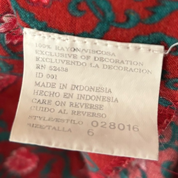 Vintage 80s Kathie Lee for Plaza South Red & Green Floral Holiday Midi Dress 6 - Picture 10 of 11